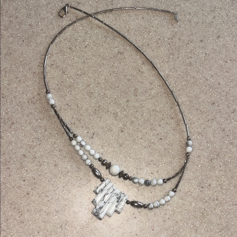 Elegant Silver and White Necklace